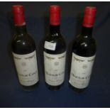 3 bottles of 1985 Mouton-Cadet Bordeaux