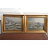 Framed pair of oil on board paintings de