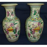 Pair of Chinese ceramic vases with flora