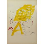 ANTONI TÀPIES (Barcelona, 1923-2012). "Els mestres de Catalunya", litografia a color, numerada y