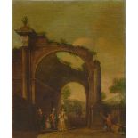 FRENCH SCHOOL, 18TH CENTURY "Paisaje con ruinas", óleo sobre lienzo, 61x49 cm. Starting Price: €500