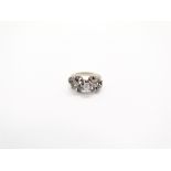 RING Montura en oro blanco, diamantes talla brillante, 8/8 y rosa (0,23 ct. total aprox.), 3,6 gr.