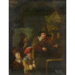 EGBERT VAN HEEMSKERCK II (Haarlem, 1645-Londres, 1704). "Interior con músicos", óleo sobre lienzo,