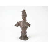 FRENCH SCHOOL, EARLY 20TH CENTURY Busto femenino en calamina, 24 cm. alt. Starting Price: €150