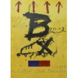 ANTONI TÀPIES (Barcelona, 1923-2012). "Barça 100 anys", litografía a color firmada y numerada a