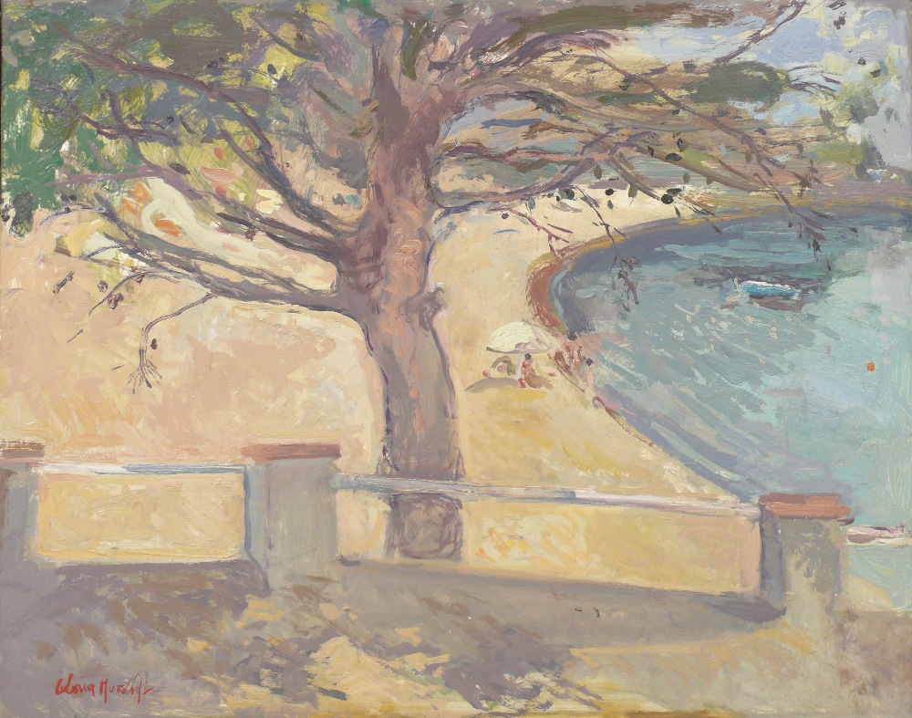 GLORIA MUÑOZ (Barcelona, 1949). "La playa", óleo sobre lienzo, 60x73 cm. Starting Price: €200
