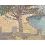 GLORIA MUÑOZ (Barcelona, 1949). "La playa", óleo sobre lienzo, 60x73 cm. Starting Price: €200