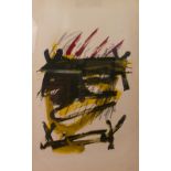 ANTONI TÀPIES (Barcelona, 1923-2012). "Els mestres de Catalunya", litografía a color, numerada y