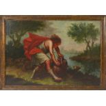 COLONIAL SCHOOL, 18TH CENTURY "Hércules con el león de Nemea", óleo sobre lienzo, 55x80 cm. Starting