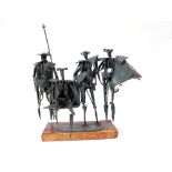 MANUEL LÓPEZ Y FERNANDO BEJARANO "La cuadrilla", escultura en hierro forjado, 63x54 cm. Starting