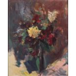JOSEP GAUSACHS (Barcelona, 1889-Santo Domingo, 1959). "Bodegón de flores", óleo sobre lienzo,