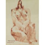 CASIMIR MARTÍNEZ TARRASSÓ (Barcelona, 1900-1980). "Desnudo femenino", dibujo a rotulador sobre