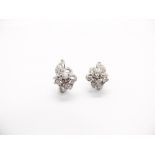 EARRINGS Montura en oro blanco con diamantes talla brillante, 8/8 y rosa (0,50 ct. total aprox.),