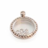 PENDANT Montura en oro blanco de 18 kl. con diamantes talla brillante y 8/8 (0,25 ct. total aprox.),