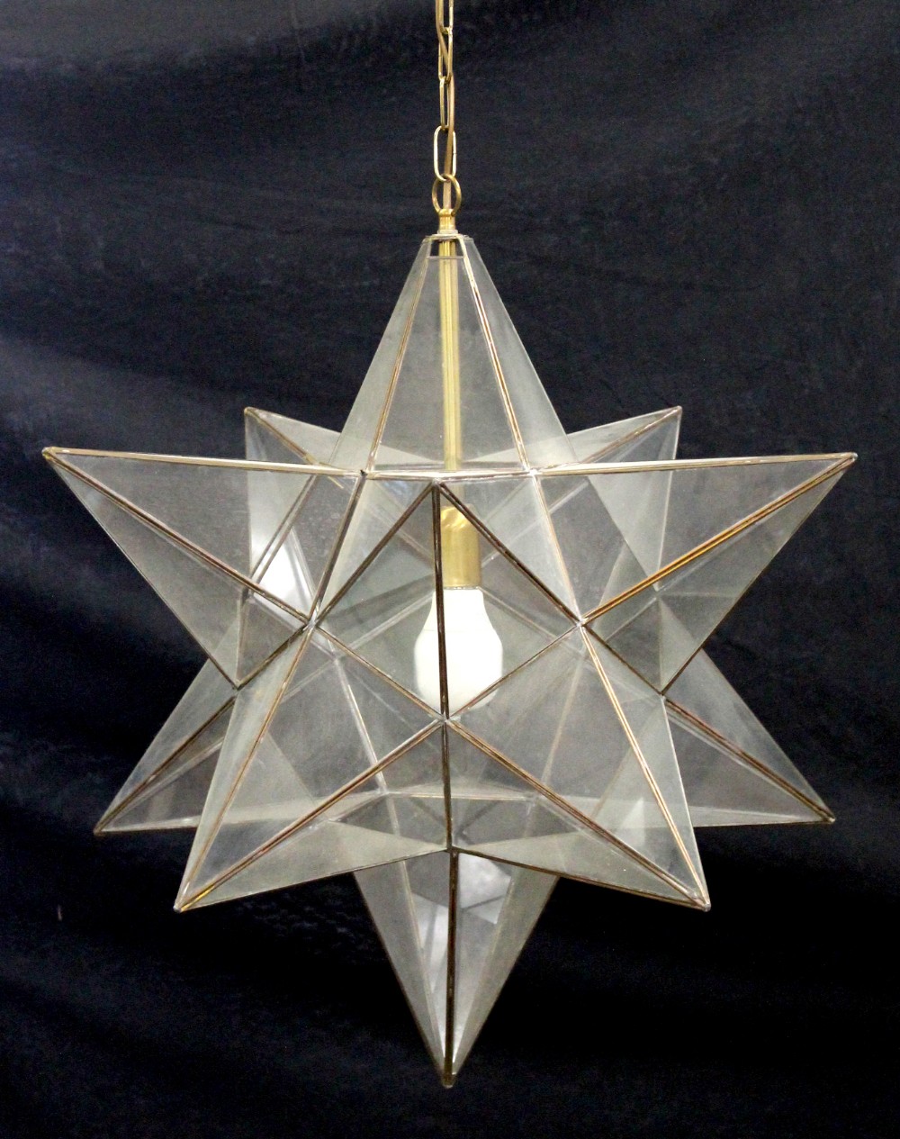 Property of a deceased estate - a twelve pointed star porch lantern, approx. 24ins. (61cms.) high (