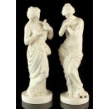 Property of a lady - two Victorian parian classical figures, the taller 12.8ins. (32.5cms.) high (2)