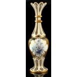 Property of a gentleman - a large late C19th Bohemian opaque white overlay glass vase, painted