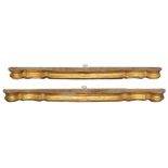 Property of a gentleman - a pair of late C19th giltwood pelmets, each 98.5ins. (250cms.) long (2) (