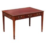 Property of a gentleman - an early C19th George III mahogany library table with inset leather top