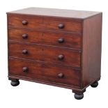 Property of a gentleman - an early C19th George IV mahogany secretaire chest, the top drawer