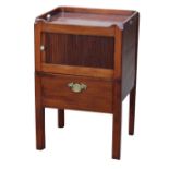 Property of a deceased estate - a George III mahogany tray-top commode, with tambour shutter (see