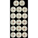 Property of a deceased estate, a lady of title - seventeen Meissen plates, late C19th / early C20th,