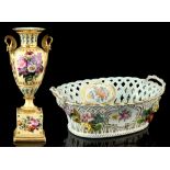 Property of a gentleman - an early C19th Continental floral painted porcelain vase with stylised