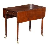 Property of a lady - an early C19th George IV mahogany pembroke table, with end drawer, on ring