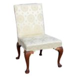 Property of a gentleman - a mid C18th George II walnut & upholstered chair with cabriole legs &
