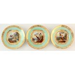 Property of a deceased estate, a lady of title - a set of three early C19th Derby ornithological