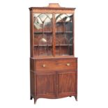 Property of a gentleman - an early C19th Regency period mahogany secretaire bookcase, with satinwood