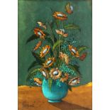 Property of a lady - Pinard (C20th) - STILL LIFE OF FLOWERS IN A VASE - oil on board, 19.6 by 13.