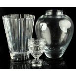 Property of a lady - a modern Cotte glass vase, etched mark, 10.5ins. (26.7cms.) high; together with