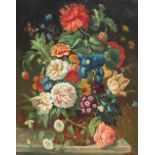 Property of a deceased estate - H. Hugler (early C20th) - STILL LIFE OF FLOWERS IN A VASE - oil on
