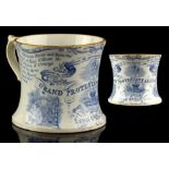 Property of a lady - Irish political interest - a mid C19th blue & white commemorative mug, of