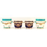Property of a deceased estate, a lady of title - two pairs of Mintons Sevres style cache pots or