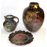 Property of a private collector - John Calver (1973-) - three studio pottery items, painted