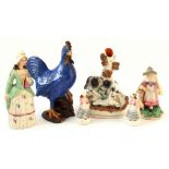 Property of a deceased estate, a lady of title - a group of six assorted pottery items, late C19th