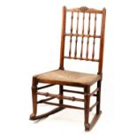 Property of a gentleman - an early C19th Liverpool or fan back rocking chair, Lancashire or Cheshire
