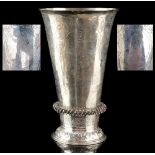 Property of a deceased estate - a C17th German Emden style silver beaker, C19th, of trumpet form