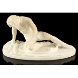 Property of a gentleman - a late C19th / early C20th Italian carved alabaster model of the Dying