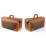 Property of a gentleman - a pair of Louis Vuitton leather & monogrammed semi-rigid travel bags, with