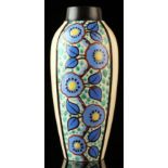 Property of a gentleman - an Art Deco Louis Dage vase, painted with two panels of climbing blue