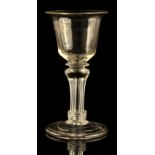 Property of a deceased estate - an 18th century Silesian stem sweetmeat glass, with folded foot, 6.