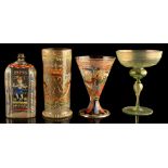 Property of a deceased estate - four assorted glass items, 18th / 19th century, including a facon de