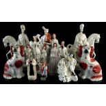 Property of a lady - a collection of nine Victorian Staffordshire figures including 'Prince &