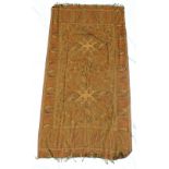 Property of a lady - a beige ground woollen Jamawar shawl, 107 by 54ins. (272 by 138cms.) (see