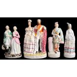 The Martin-Smith Collection of Victorian Staffordshire figures - a Royalty group, titled 'QUEEN