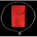 A Cartier 18ct white gold chain link necklace with pierced circular pendant, signed & numbered