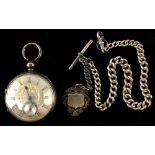 Property of a lady of title - a Victorian silver cased pocket watch, with subsidiary seconds dial,